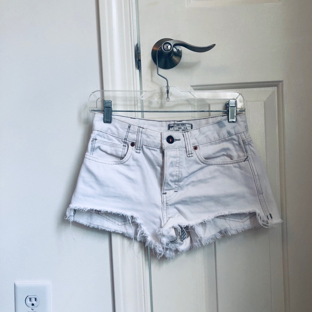 Free people white jean shorts